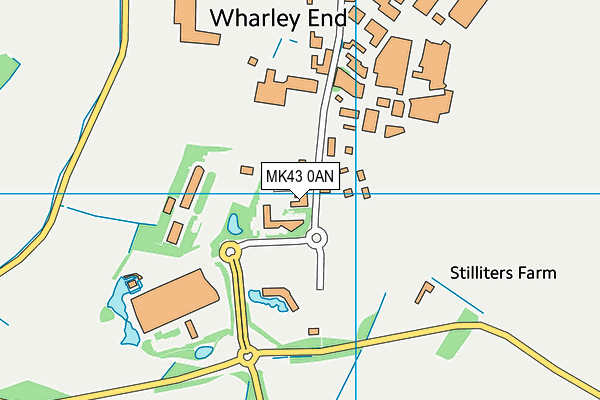 MK43 0AN map - OS VectorMap District (Ordnance Survey)