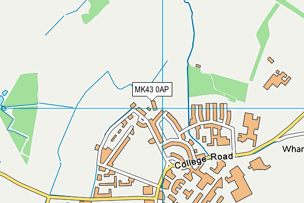 MK43 0AP map - OS VectorMap District (Ordnance Survey)