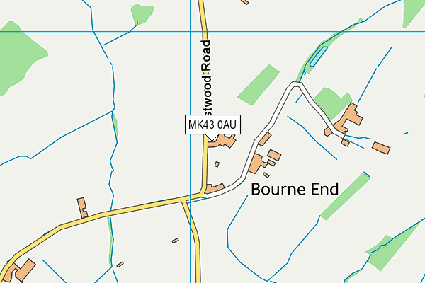 MK43 0AU map - OS VectorMap District (Ordnance Survey)