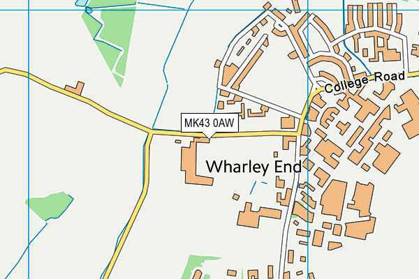 MK43 0AW map - OS VectorMap District (Ordnance Survey)