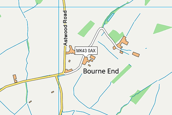 MK43 0AX map - OS VectorMap District (Ordnance Survey)