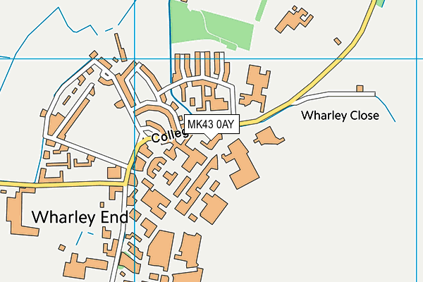 MK43 0AY map - OS VectorMap District (Ordnance Survey)