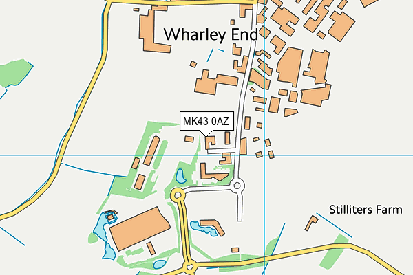 MK43 0AZ map - OS VectorMap District (Ordnance Survey)