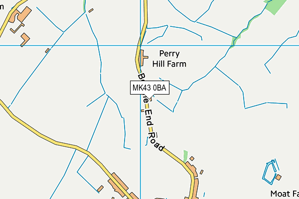 MK43 0BA map - OS VectorMap District (Ordnance Survey)