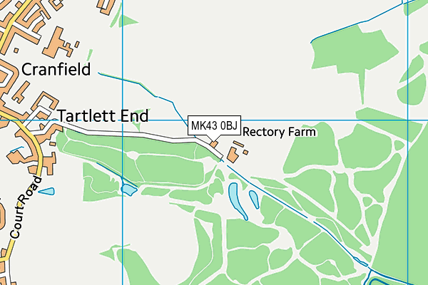 MK43 0BJ map - OS VectorMap District (Ordnance Survey)