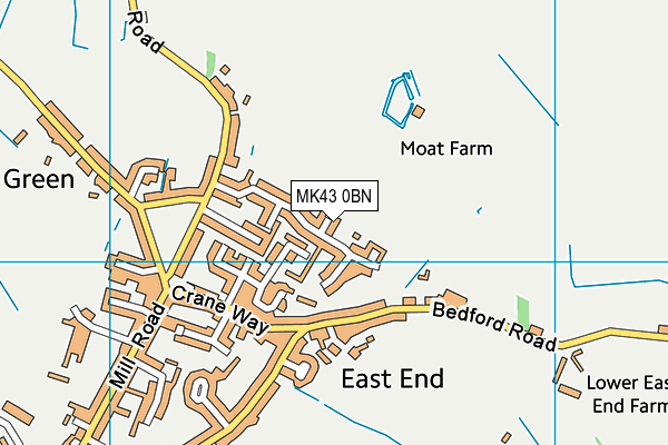 MK43 0BN map - OS VectorMap District (Ordnance Survey)