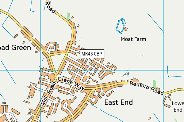 MK43 0BP map - OS VectorMap District (Ordnance Survey)