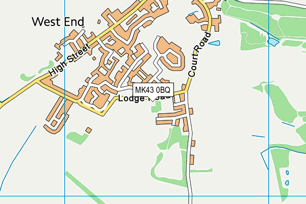 MK43 0BQ map - OS VectorMap District (Ordnance Survey)