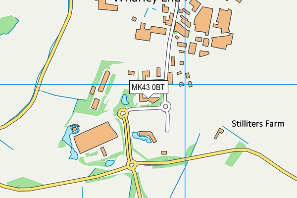 MK43 0BT map - OS VectorMap District (Ordnance Survey)