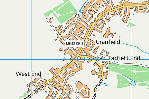 MK43 0BU map - OS VectorMap District (Ordnance Survey)