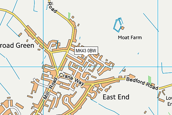 MK43 0BW map - OS VectorMap District (Ordnance Survey)