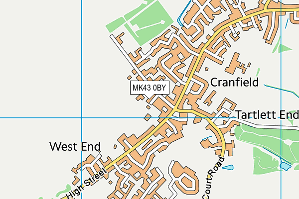 MK43 0BY map - OS VectorMap District (Ordnance Survey)