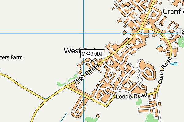 MK43 0DJ map - OS VectorMap District (Ordnance Survey)