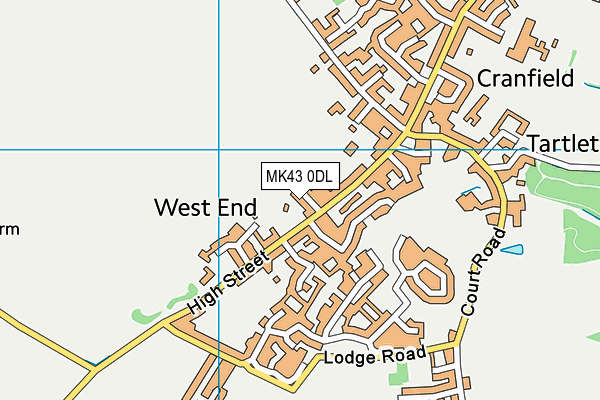 MK43 0DL map - OS VectorMap District (Ordnance Survey)