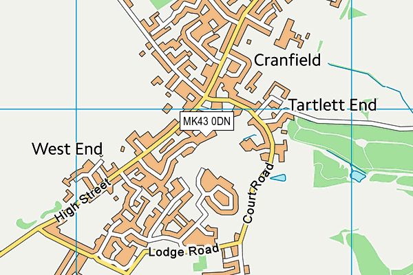 MK43 0DN map - OS VectorMap District (Ordnance Survey)