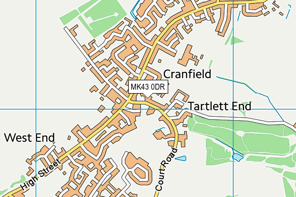 Cranfield Church of England Academy map (MK43 0DR) - OS VectorMap District (Ordnance Survey)