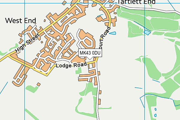 MK43 0DU map - OS VectorMap District (Ordnance Survey)