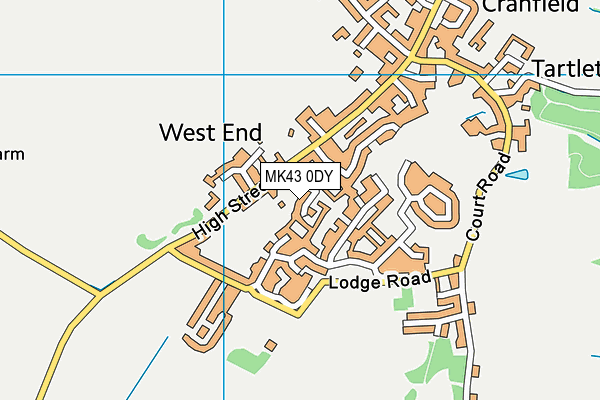 MK43 0DY map - OS VectorMap District (Ordnance Survey)