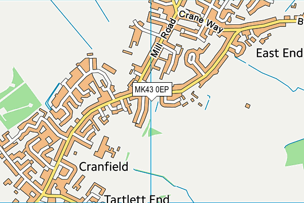 MK43 0EP map - OS VectorMap District (Ordnance Survey)