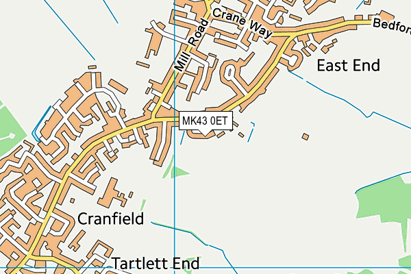 MK43 0ET map - OS VectorMap District (Ordnance Survey)