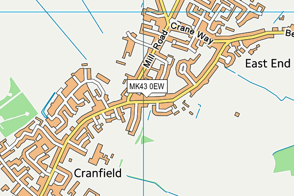 MK43 0EW map - OS VectorMap District (Ordnance Survey)