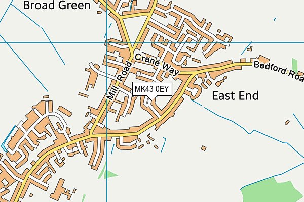 MK43 0EY map - OS VectorMap District (Ordnance Survey)