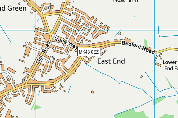 MK43 0EZ map - OS VectorMap District (Ordnance Survey)