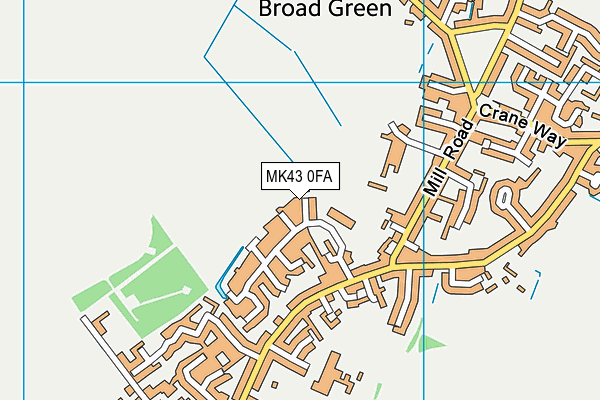 MK43 0FA map - OS VectorMap District (Ordnance Survey)