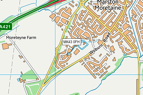 MK43 0FH map - OS VectorMap District (Ordnance Survey)