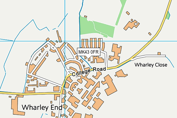 MK43 0FR map - OS VectorMap District (Ordnance Survey)