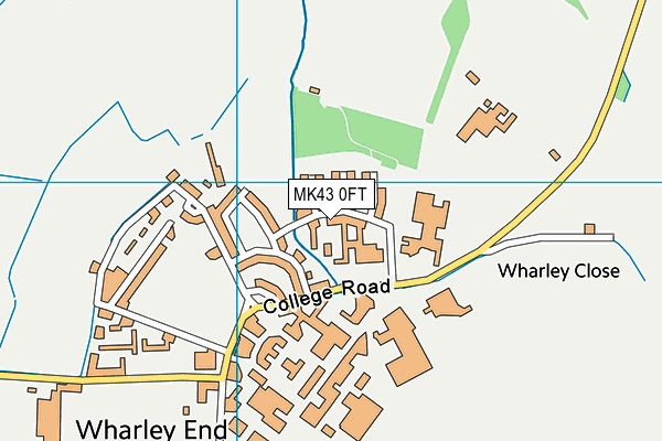 MK43 0FT map - OS VectorMap District (Ordnance Survey)