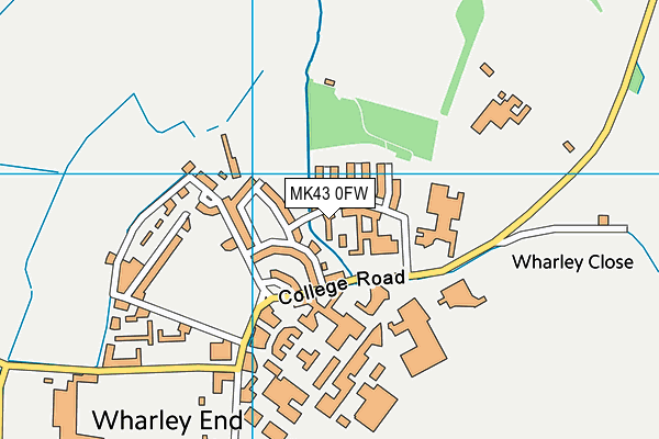 MK43 0FW map - OS VectorMap District (Ordnance Survey)
