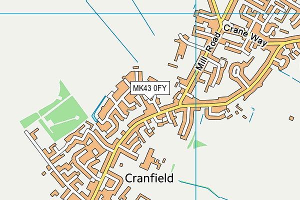 MK43 0FY map - OS VectorMap District (Ordnance Survey)