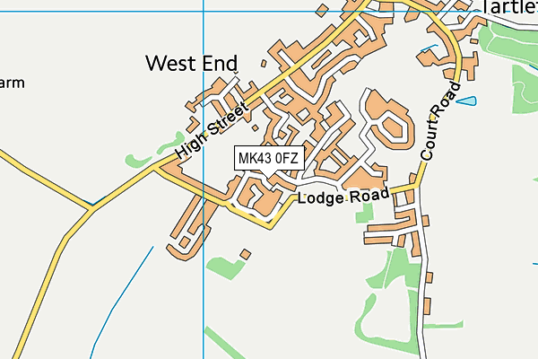 MK43 0FZ map - OS VectorMap District (Ordnance Survey)