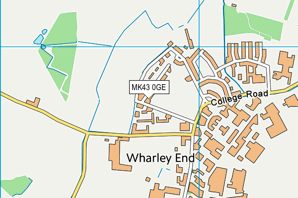 MK43 0GE map - OS VectorMap District (Ordnance Survey)