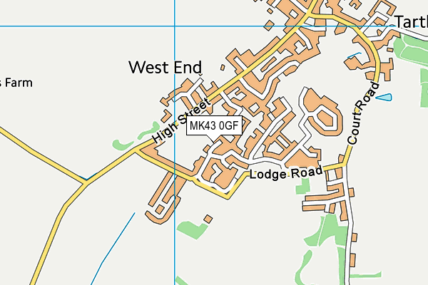 MK43 0GF map - OS VectorMap District (Ordnance Survey)