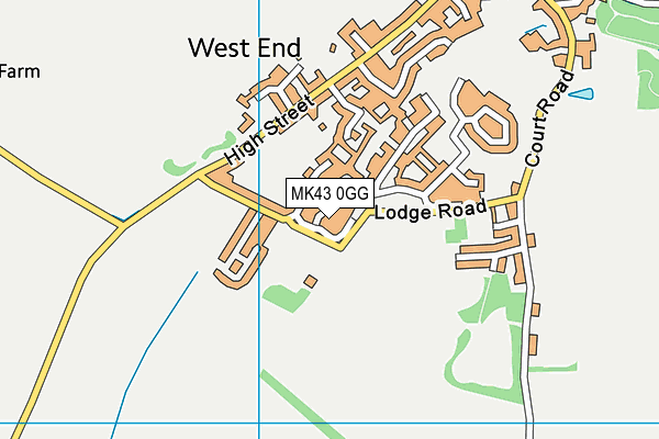 MK43 0GG map - OS VectorMap District (Ordnance Survey)