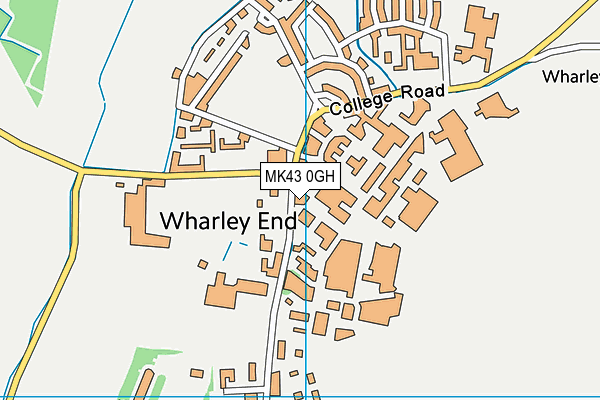 MK43 0GH map - OS VectorMap District (Ordnance Survey)