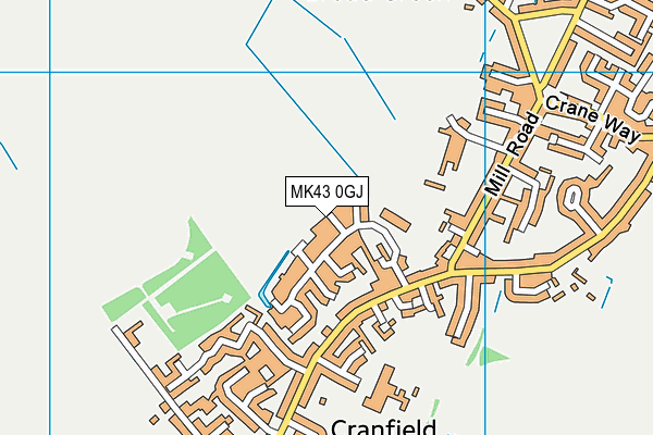 MK43 0GJ map - OS VectorMap District (Ordnance Survey)