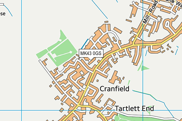 MK43 0GS map - OS VectorMap District (Ordnance Survey)