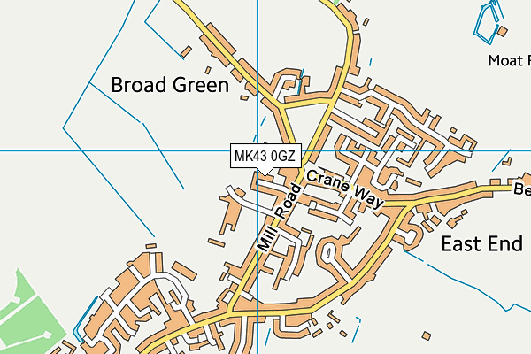 MK43 0GZ map - OS VectorMap District (Ordnance Survey)