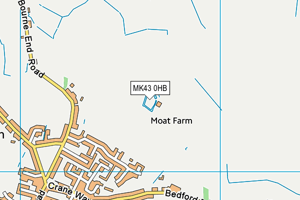 MK43 0HB map - OS VectorMap District (Ordnance Survey)