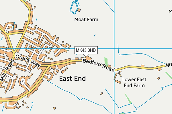 MK43 0HD map - OS VectorMap District (Ordnance Survey)