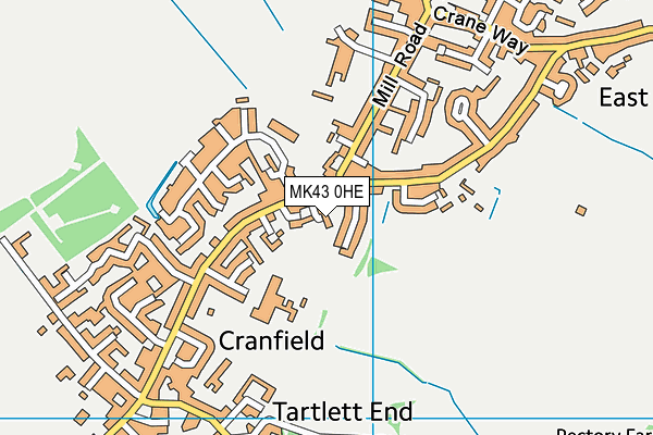 MK43 0HE map - OS VectorMap District (Ordnance Survey)