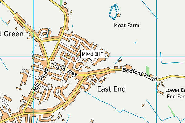 MK43 0HF map - OS VectorMap District (Ordnance Survey)