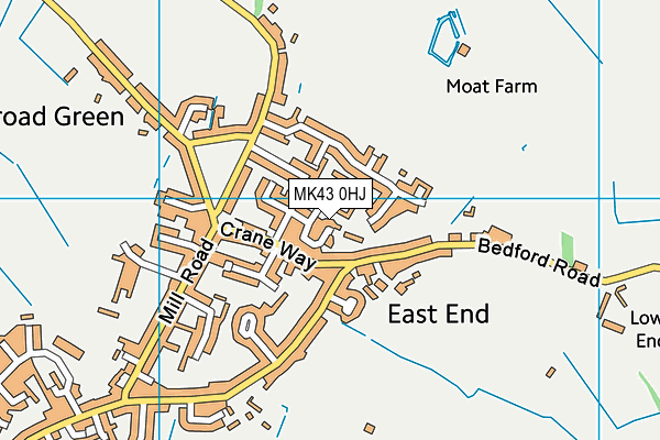 MK43 0HJ map - OS VectorMap District (Ordnance Survey)