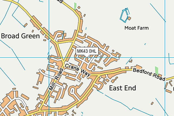 MK43 0HL map - OS VectorMap District (Ordnance Survey)