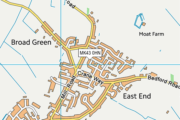 MK43 0HN map - OS VectorMap District (Ordnance Survey)