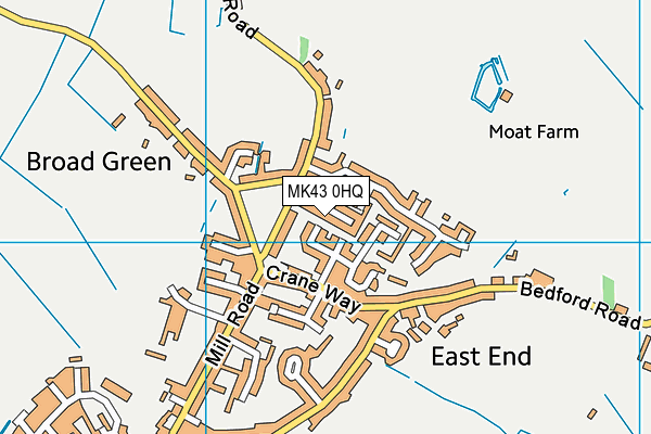 MK43 0HQ map - OS VectorMap District (Ordnance Survey)