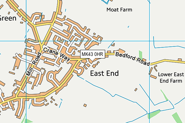 MK43 0HR map - OS VectorMap District (Ordnance Survey)